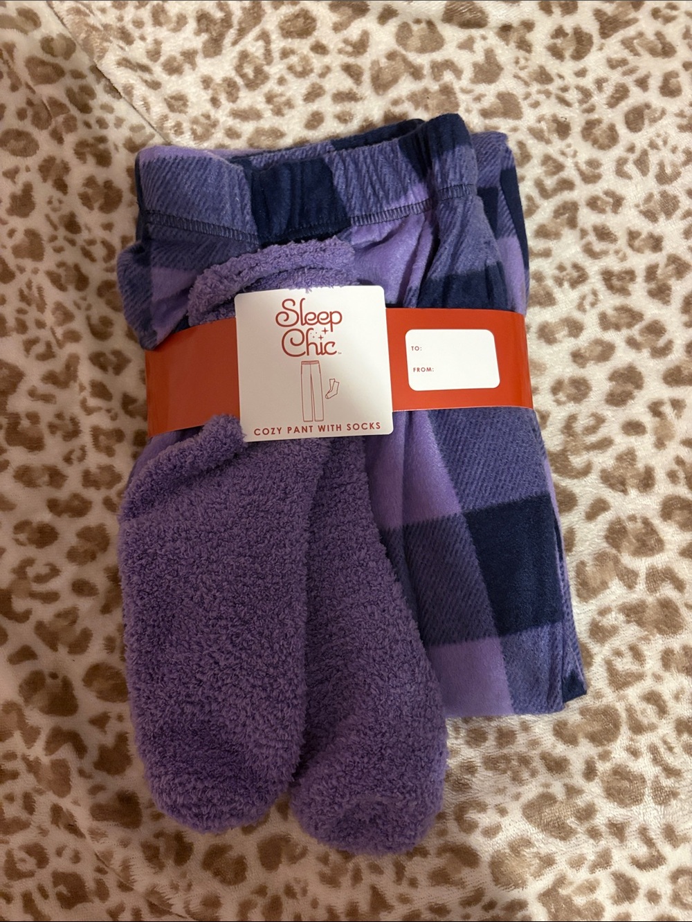 Sleep Chic Girls' Purple Cozy Pajama Pants & Socks Set